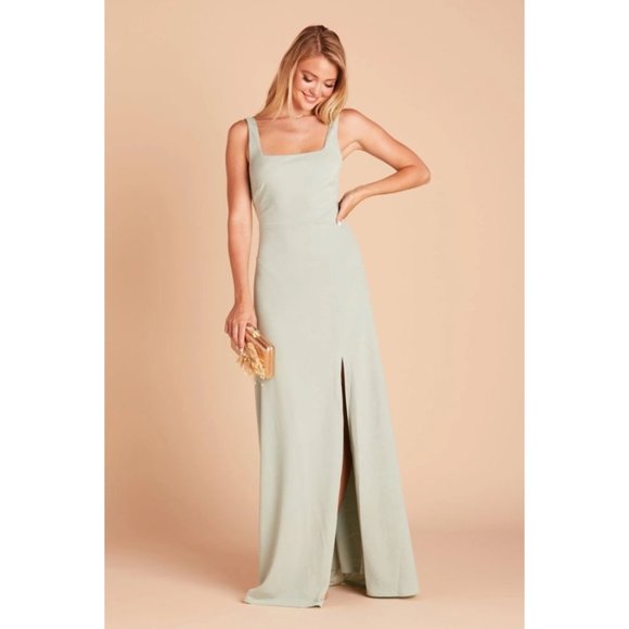 Birdy Grey Womens XL Sage Green Sleeveless Square Neck Alex Bridesmaid Dress - Picture 1 of 10